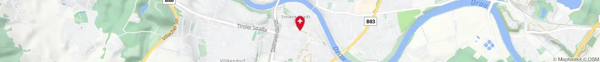 Kartendarstellung des Standorts für team sante obere apotheke in 9500 Villach